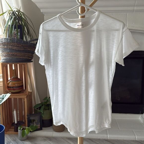 NWOT Madewell White Short Sleeve Tee Classic Cotton S Summer Basic - Picture 5 of 8
